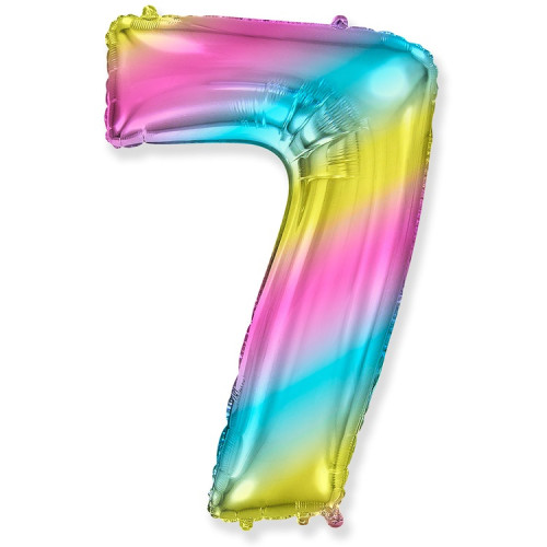 Шар цифра 7, радужная