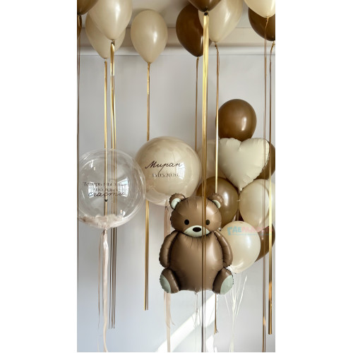 Композиция из шаров "Золотой момент", на выписку из роддома