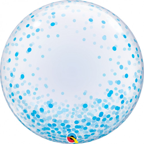 Большой шар BUBBLE "Конфетти голубое"