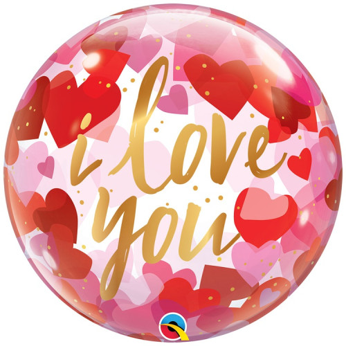 Шар BUBBLE "ILY Сердца"