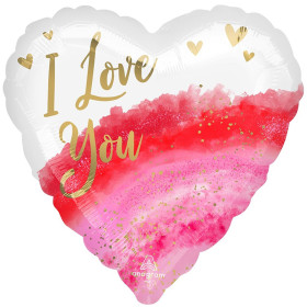 Шар сердце "ILY Акварель"