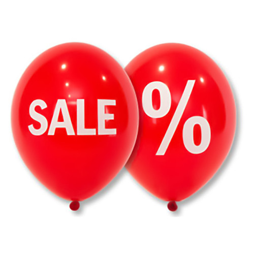 Шарик "Sale %", красный пастель