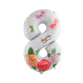 Шар цифра 8 "Розы. 8 Марта"
