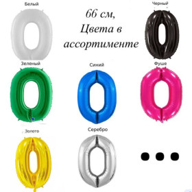 Шар цифра 0, 66 см