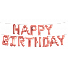 Набор шаров-букв "Happy Birthday" розовое золото (16", 41 см)