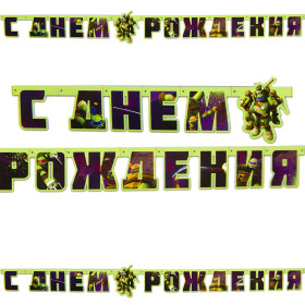 Гирлянда-буквы "С ДР Черепашки-Ниндзя"