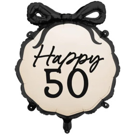 Шар круг "ШАР с бантом HAPPY 50" ПД