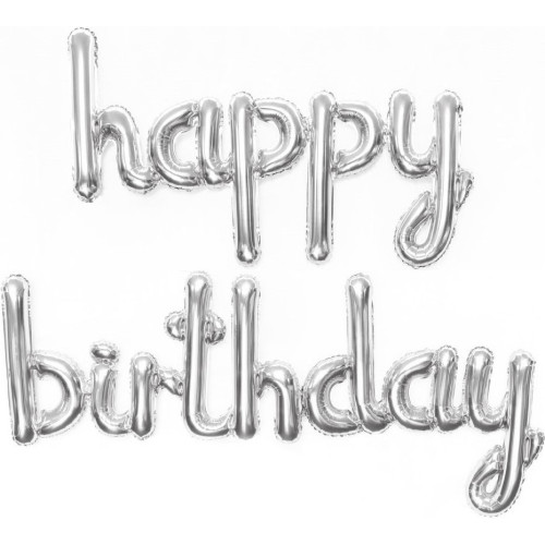 Буквы, Мини-Надпись "Happy Birthday", серебро