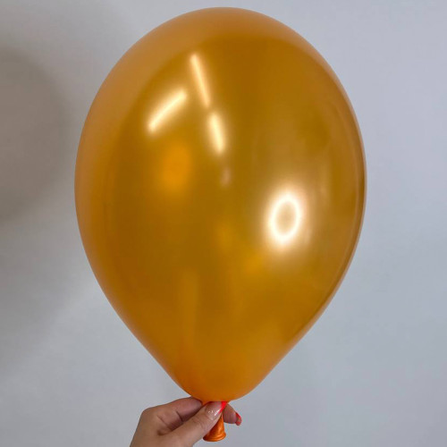 Шарик оранжевый, металлик, 30 см