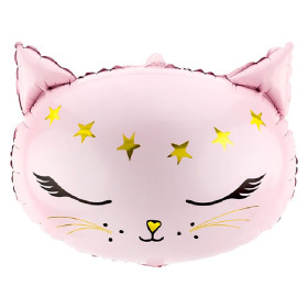 Шар фигура "Кошка. Голова", розовый