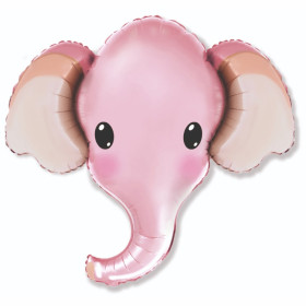 Шар фигура "Голова Слона", розовая