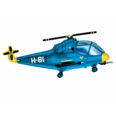 Шар фигура "Вертолет синий"