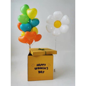 Коробка-сюрприз с шарами "Весенняя ромашка"