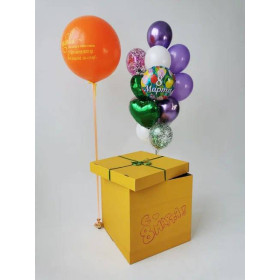 Коробка-сюрприз с шарами "Весенний праздник"