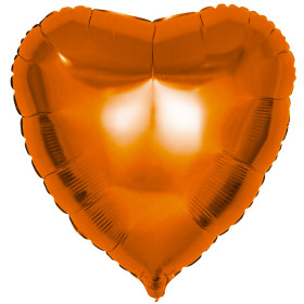 Шар Сердце оранжевое 46 см, металлик