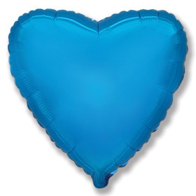 Шар Сердце синее 81 см, пастель