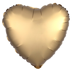 Шар Сердце золотое 46 см, сатин