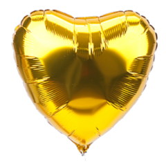 Шар Сердце золотое 46 см, металлик