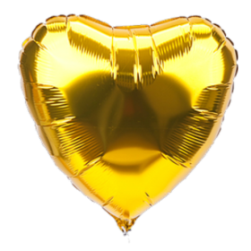 Шар Сердце золотое 46 см, металлик