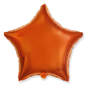 Шар Звезда 46 см, оранжевая сатин