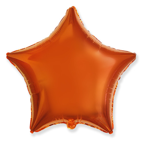 Шар Звезда 46 см, оранжевая сатин