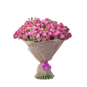 39 розовых Пионовидных кустовых Роз