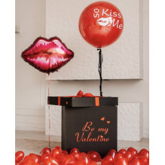 Коробка-сюрприз с шарами "Горячий поцелуй"