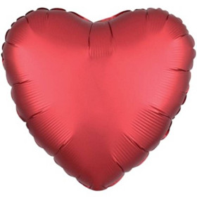 Шар Сердце красное 46 см, сатин