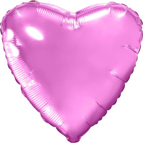 Шар Сердце розовое 46 см, металлик