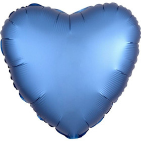Шар Cердце синее 46 см, сатин