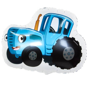 Шар фигура "Синий трактор", едет по полям