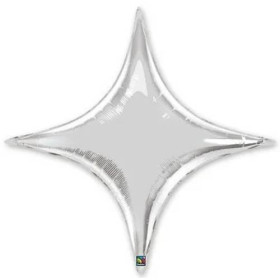 Звезда 4х-конечная, 102 см серебро