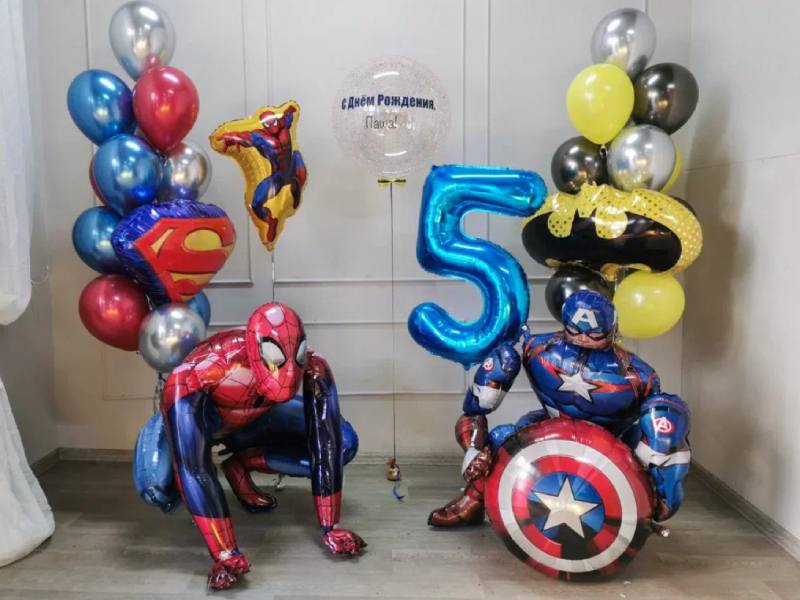 Композиция из воздушных шаров "Человек паук. День Рождения" - купить в Москве  недорого