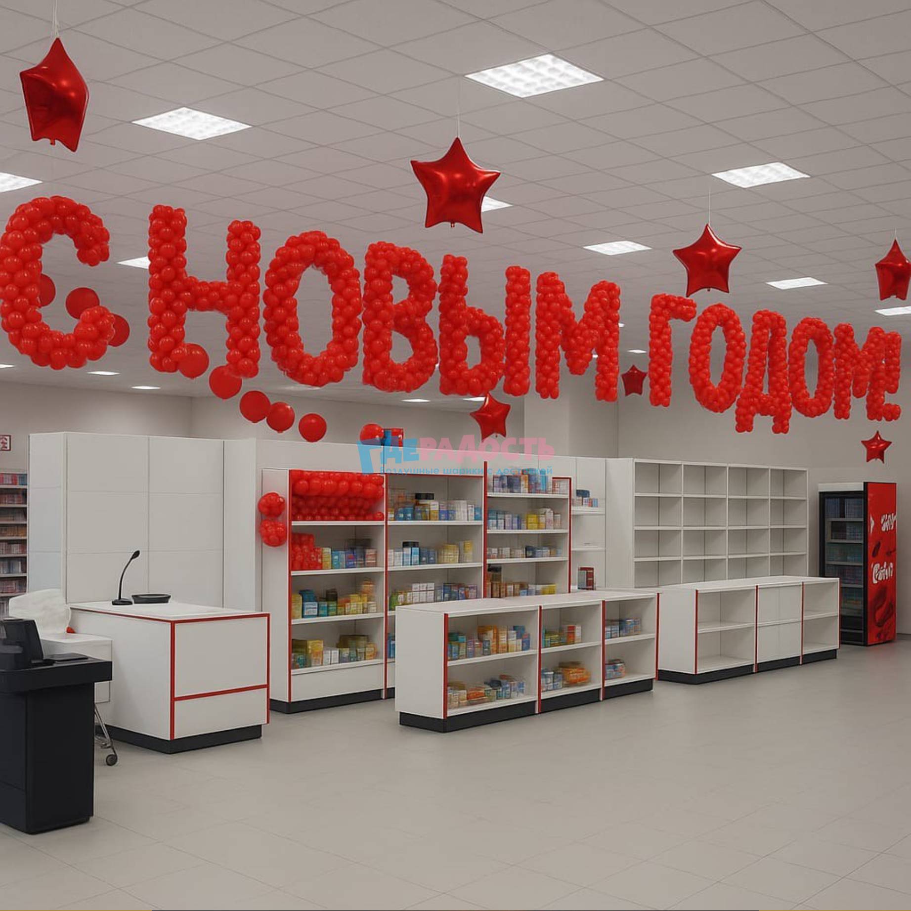 новогоднее оформление витрин