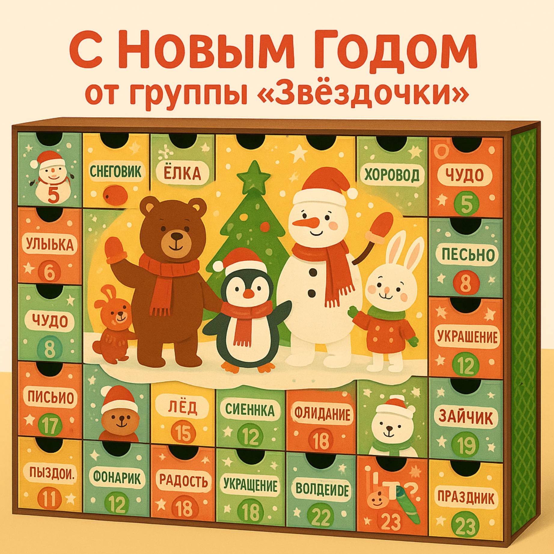 адвент календарь для детского сада