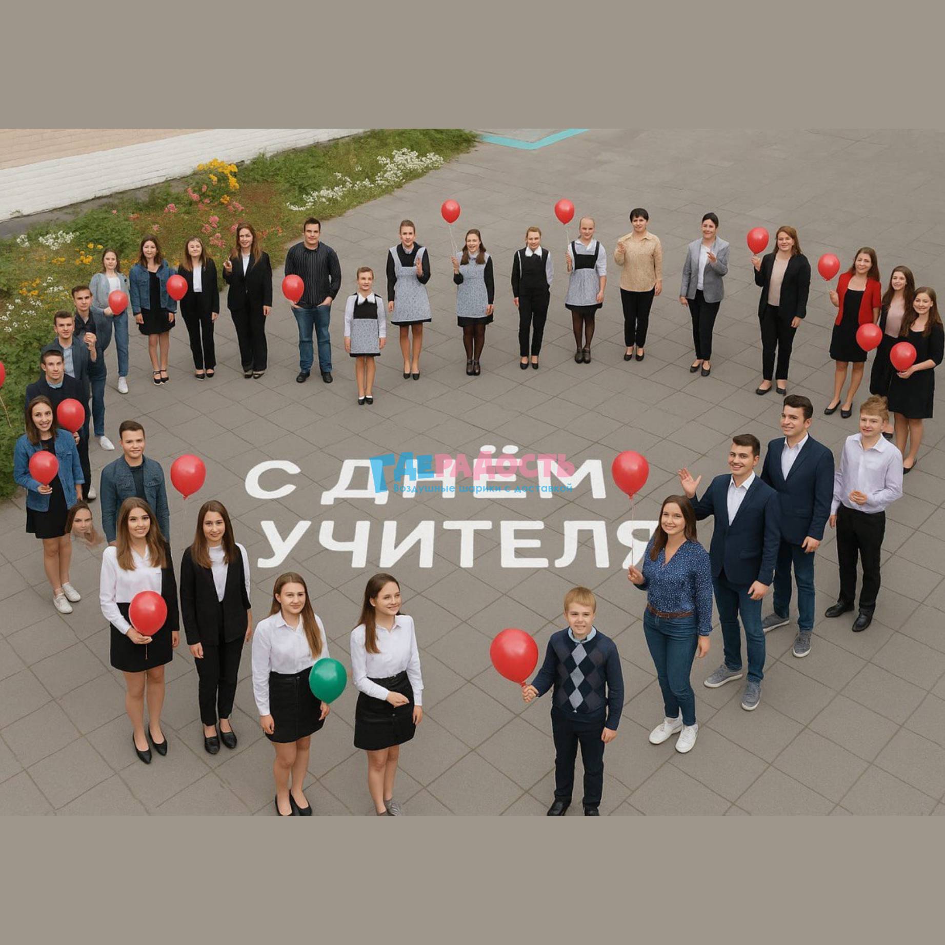 сердце из учеников на день учителя