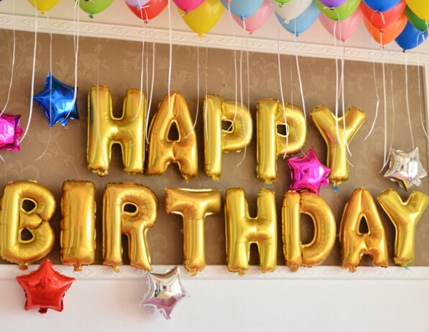 фольгированные шары буквы с днем рождения