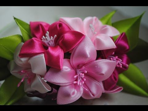 Как сделать розу из ткани и ленты