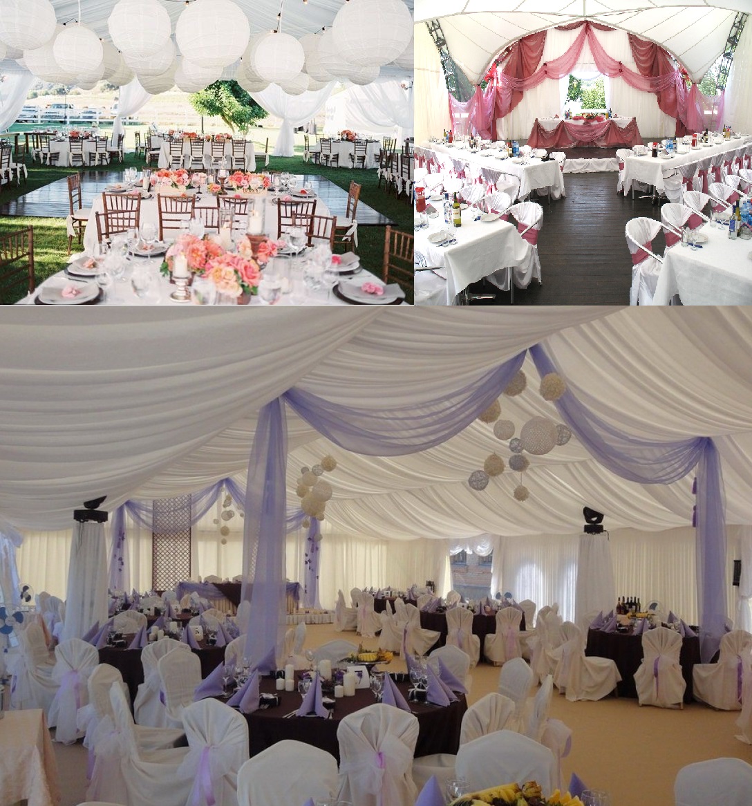 Свадебные шатры — элемент декора выездной свадьбы на природе