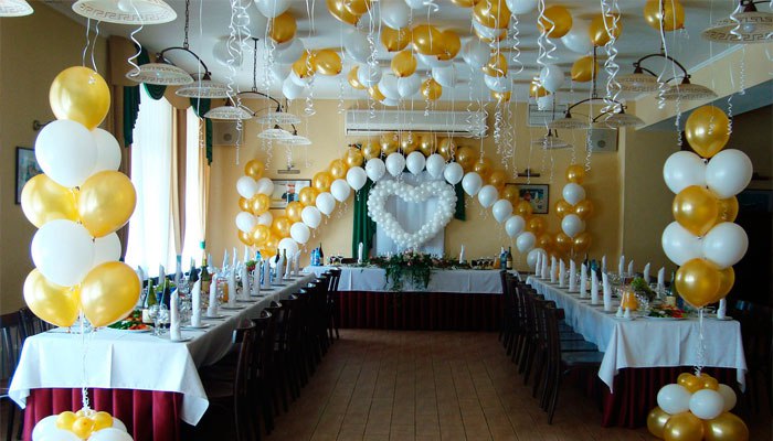 воздушные шарики в зал на свадьбу